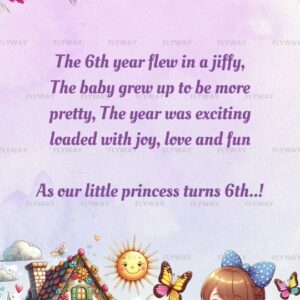 Girl’s Birthday E-Invite with Cartoon Fairy and Unicorn Party Theme
