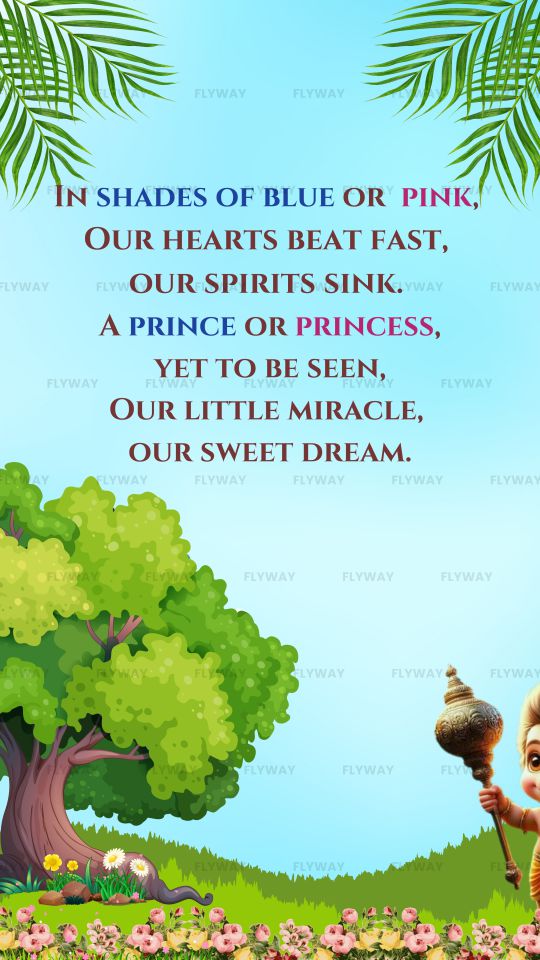 Spiritual Baby Boy Arrival E-Card with Hanuman and Garden Setting