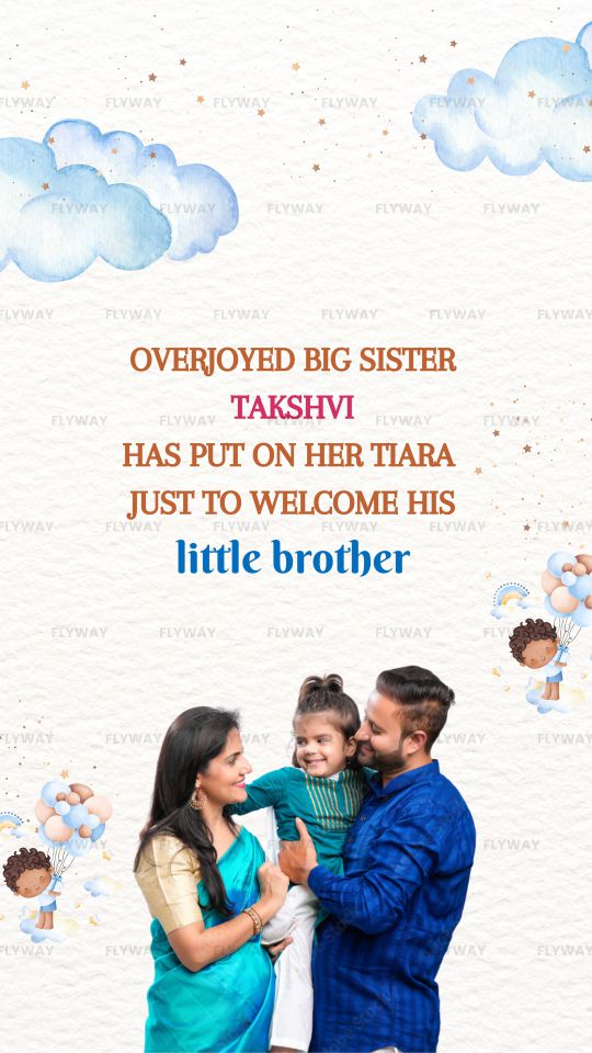 Cute Teddy Bear Baby Welcome Video Invitation with Nature Background