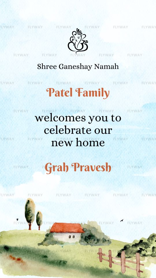 Grah Pravesh Invitation Video with Village Old Home Theme in English