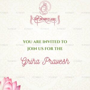 Minimalistic Floral Grah Pravesh Invitation Video in English