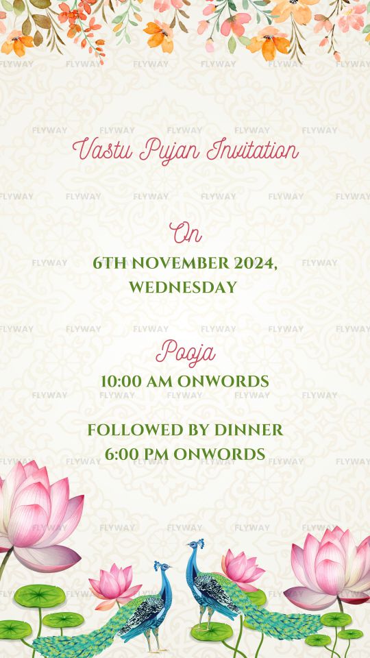 Elegant Housewarming E-Invite with Simple Floral Design