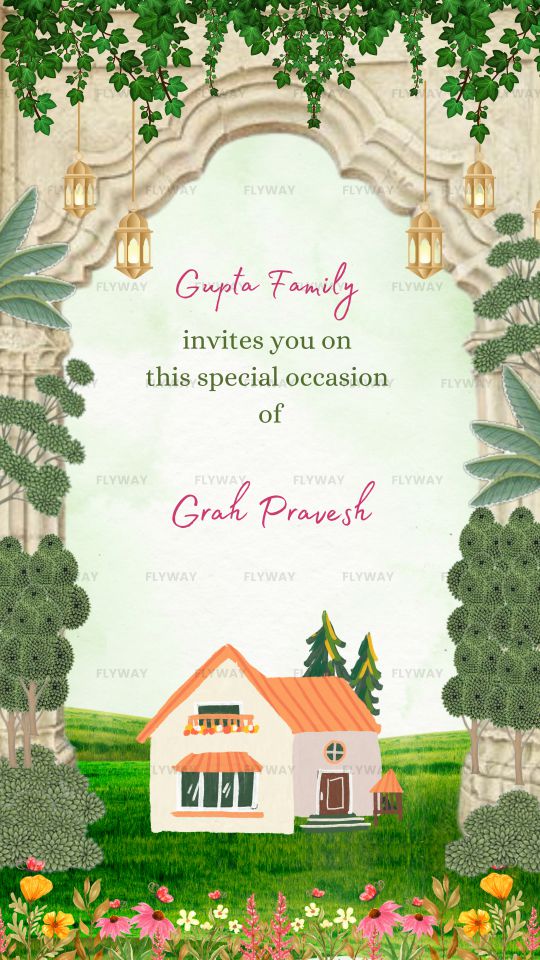 Vastu Poojan Invitation Video with Traditional Pichwai Design