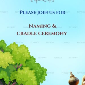 Personalized Naming Ceremony E-Invite with Hanuman Theme for Beautiful Couple