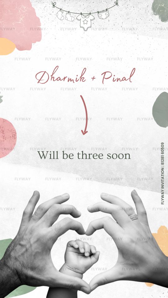 Whimsical Pregnancy Announcement Invitation Video with Hand-drawn Couple Portrait and Chalkboard Art