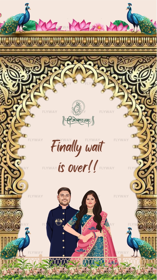 Elegant Indian Wedding Save the Date Video Featuring Palace Arch, Chandeliers, and Radha Krishna Painting