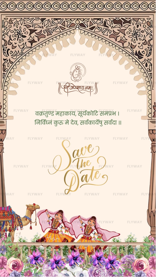 Traditional Rajasthan Fort Save the Date Wedding Invitation Video with Camel and Folk Dancers