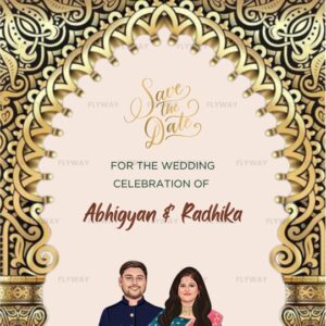 Grand Wedding Save the Date Video with Royal Indian Fort Backdrop and Radha Krishna Theme