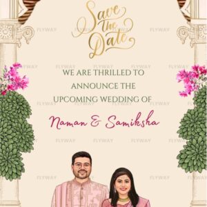Royal Palace and Peacock Save the Date Wedding Video with Floral Design