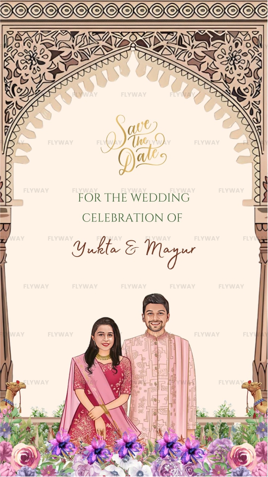 Save the Date Wedding Invite Video with Rajasthan Fort and Traditional Bride Theme