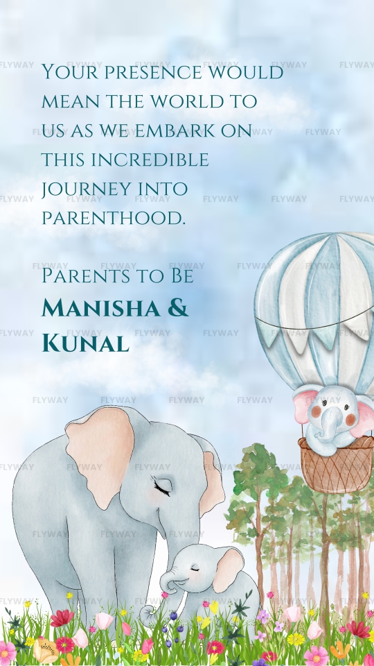 Whimsical Baby Shower Video Featuring Elephant Family, Balloons, and Nature Accents