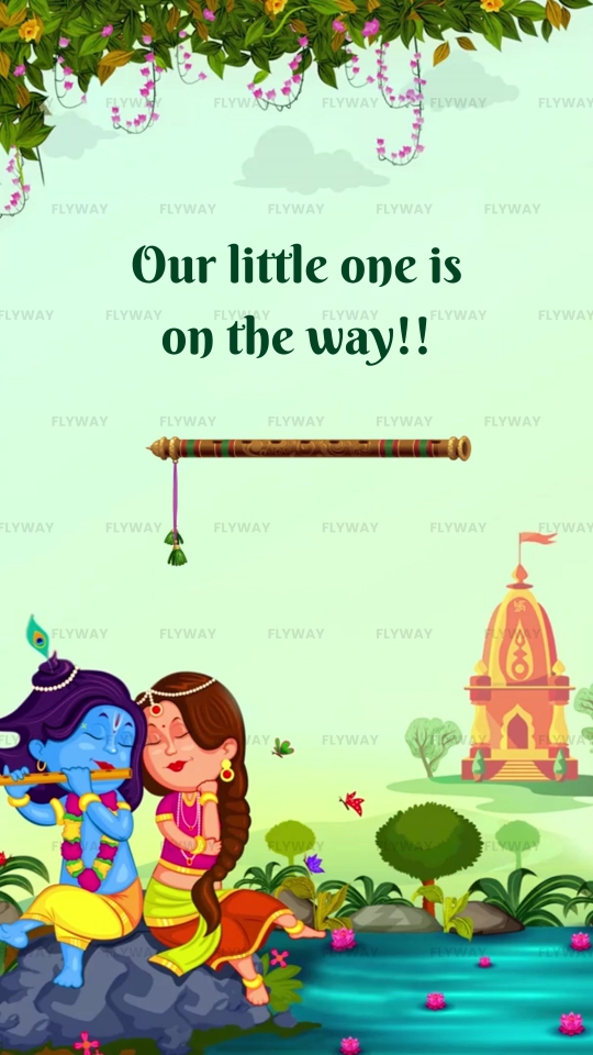 Krishna-Themed Baby Shower Video with Cow, River, and Traditional Temple