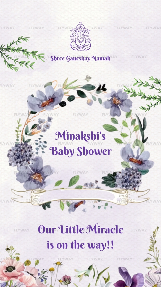 Floral-Themed Baby Shower Invitation Video with Botanical Accents