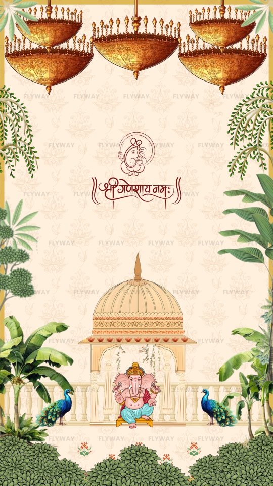 Wedding and Engagement Save the Date Template Featuring Mughal Theme