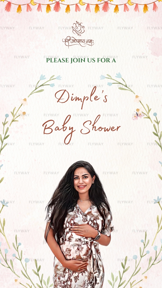 Minimalist Baby Shower Invitation Video with Baby and Animal Doodles
