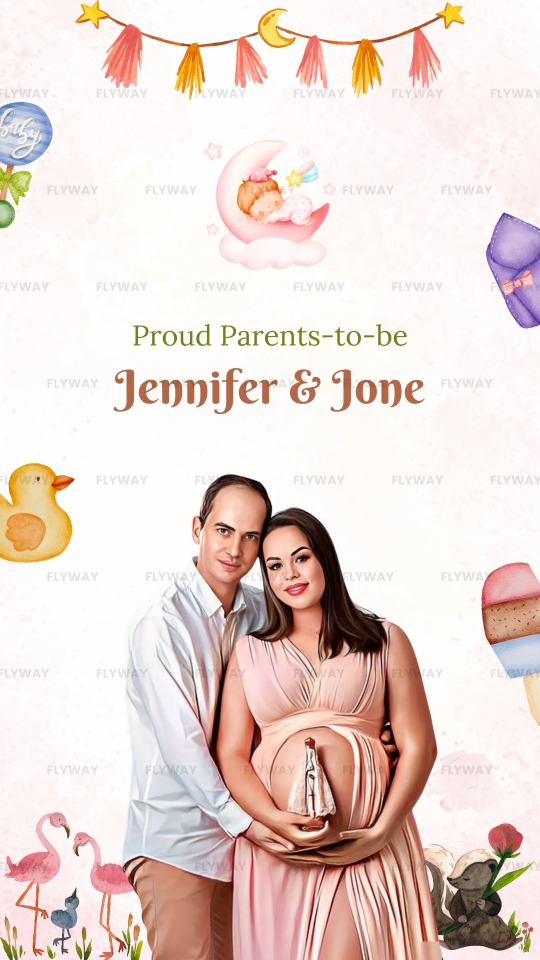 Playful Seemantham E-Invite Featuring Cute Teddy and Colorful Toy Theme