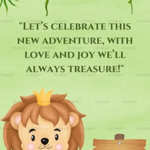 English Baby Shower E-Invite with Baby Lion and Playful Greenery Theme