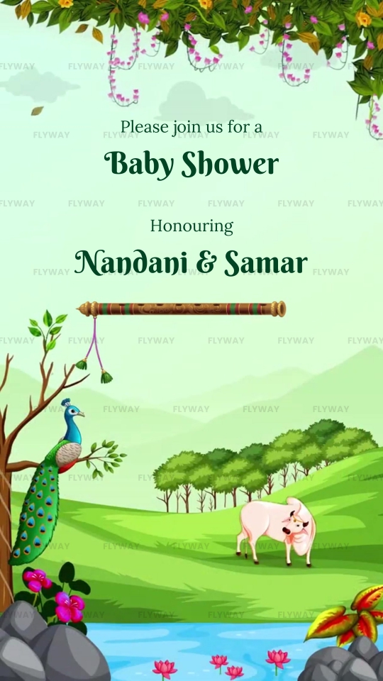 Seemant Vidhi Baby Shower Video with Radhe Krishna and Spiritual Village Design