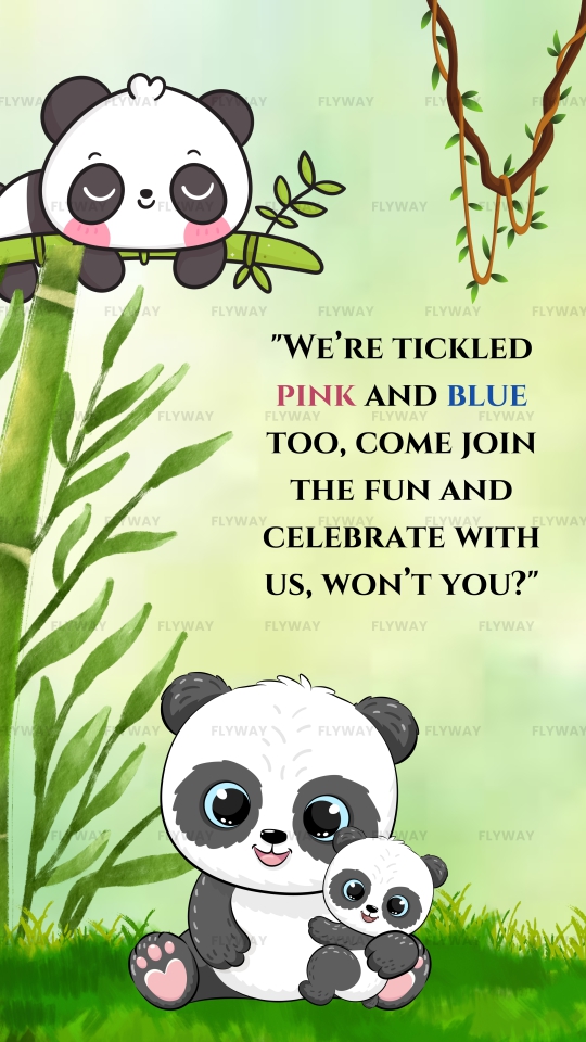 Cute Baby Shower Invitation with Panda and Bamboo Forest Theme