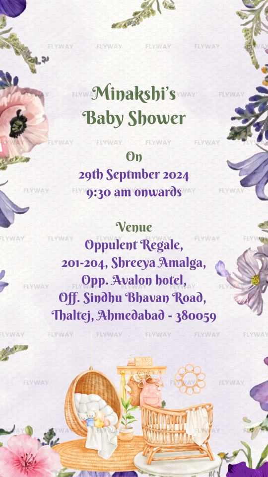 Seemant Vidhi Baby Shower Video with Soft Floral Design Elements