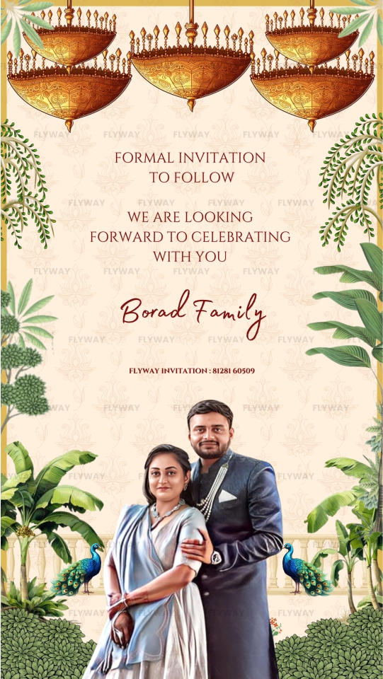 Modern Mughal Save the Date Invitation Template for Wedding or Engagement