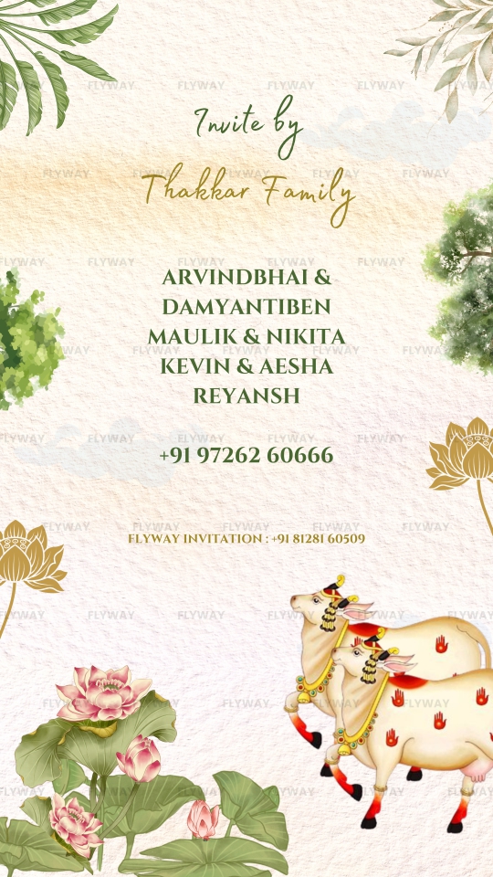 English Baby Shower Invitation Video with Floral Motifs and Peacock Art