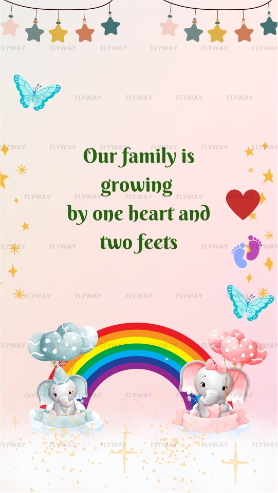 Seemantham E-Invite Featuring Simple Design with Hands and Baby Toys