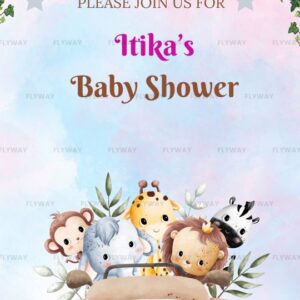 Playful Baby Shower Invitation Video with Toy Train, Baby Chair, and Animals