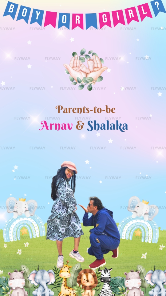 Seemant Vidhi Baby Shower Video with Elephant, Lion, and Colorful Rainbow