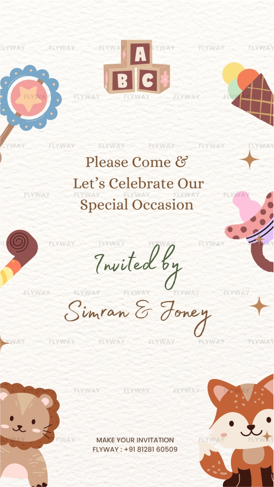 Baby Shower Invitation Video with Candy, Chocolates, and Cartoon Animals