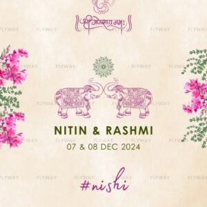Wedding Invitation Video with Lake, Lamps, Flowers, and Radha Krishna