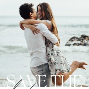 Avery and Thomas beach Save the Date photo invitation