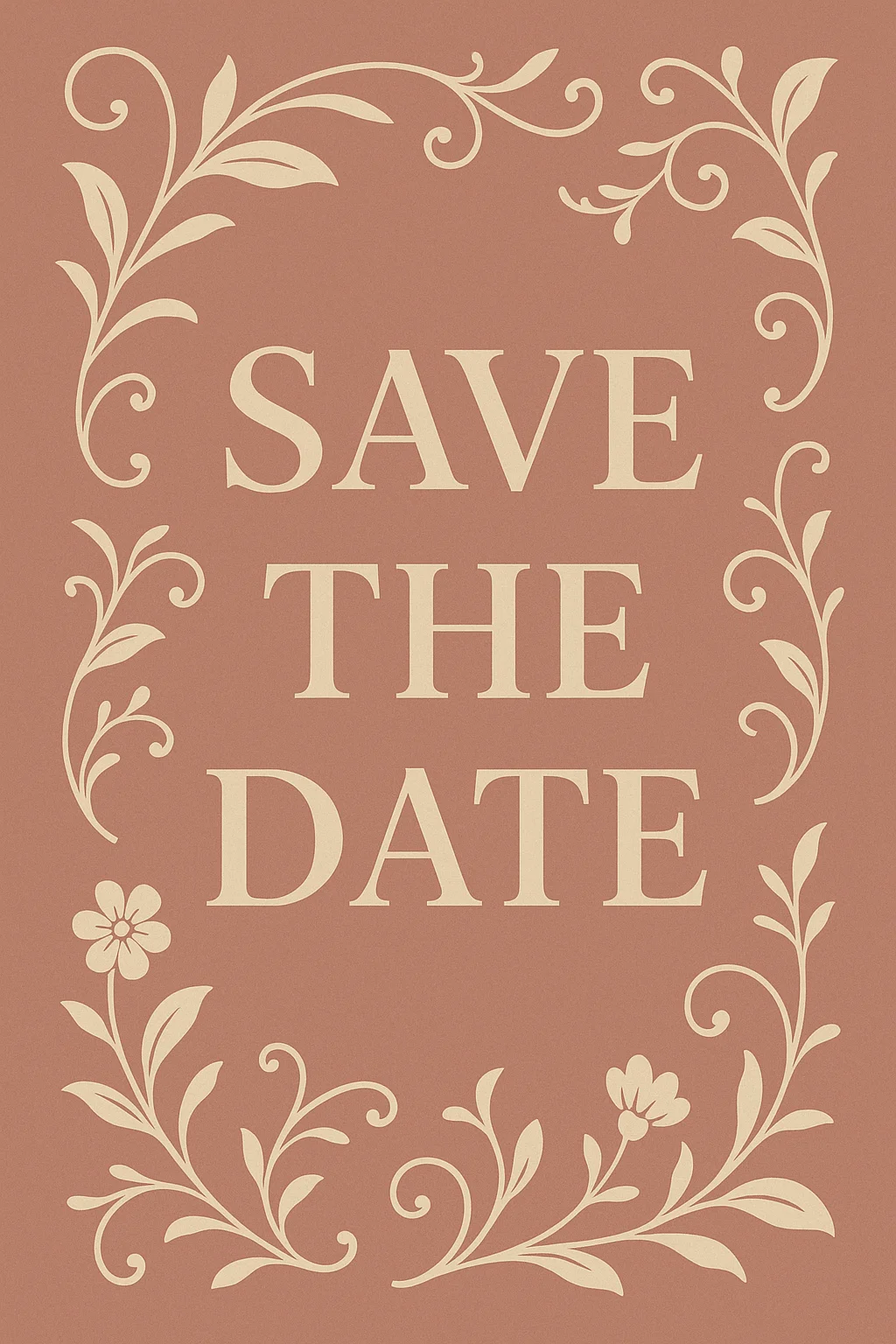 Save the Date digital invitation in vintage floral style